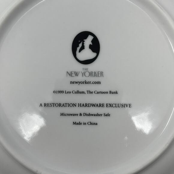 The New Yorker Cheese Plates Restoration Hardware Set of 6 Cartoon Salad Wine - Picture 12 of 16